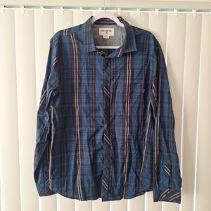 Billabong Blue Plaid Button Front Shirt